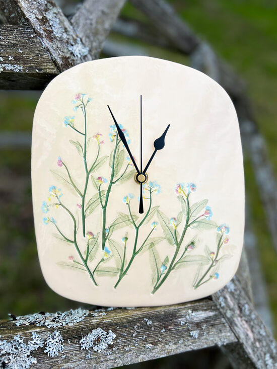 Wall Clock Forget-me-nots
