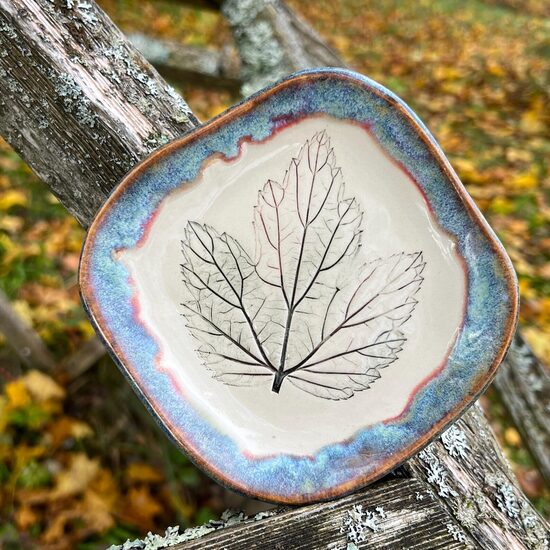 Trinket Dish Botanical Leaf Imprint