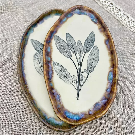 Botanical Stoneware Serving Platter
