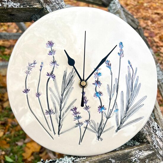 Ceramic Wall Clock Lavender
